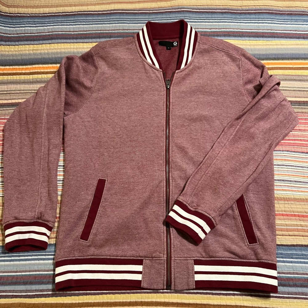 Guess by Guess Mens Bomber Jacket Burgundy Colorblock Size‎ XL